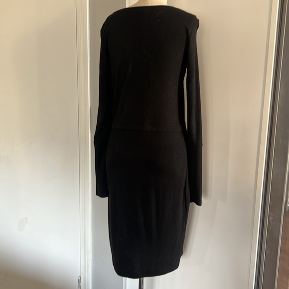 Sweater dress with cross front detail, Black long sleeve, from Express - Picture 5 of 5